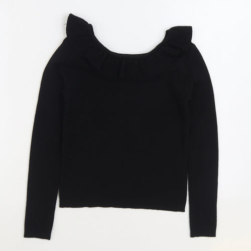 Primark Girls Black Boat Neck Polyester Pullover Jumper Size 11-12 Years Pullover