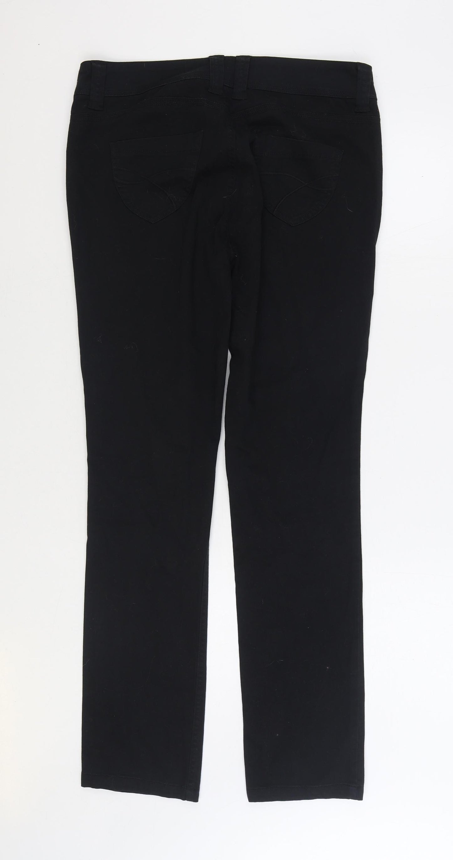 George Womens Black Cotton Skinny Jeans Size 14 L32 in Regular Zip