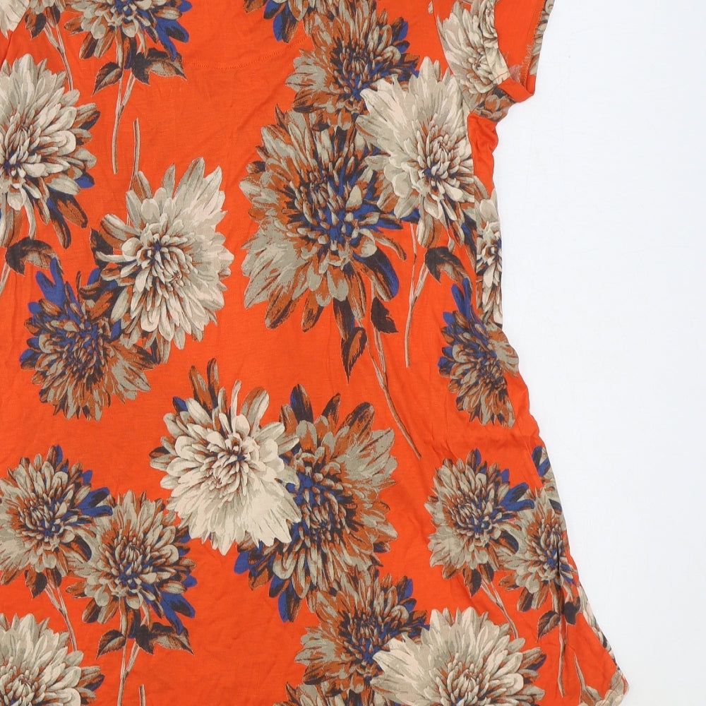 NEXT Womens Multicoloured Floral Viscose T-Shirt Dress Size 14 Scoop Neck Pullover
