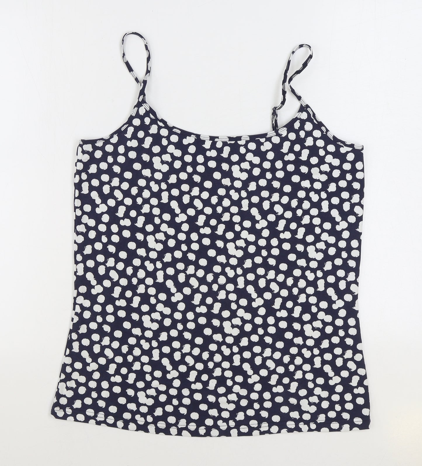 Matalan Womens Blue Polka Dot Cotton Camisole Tank Size 18 Square Neck