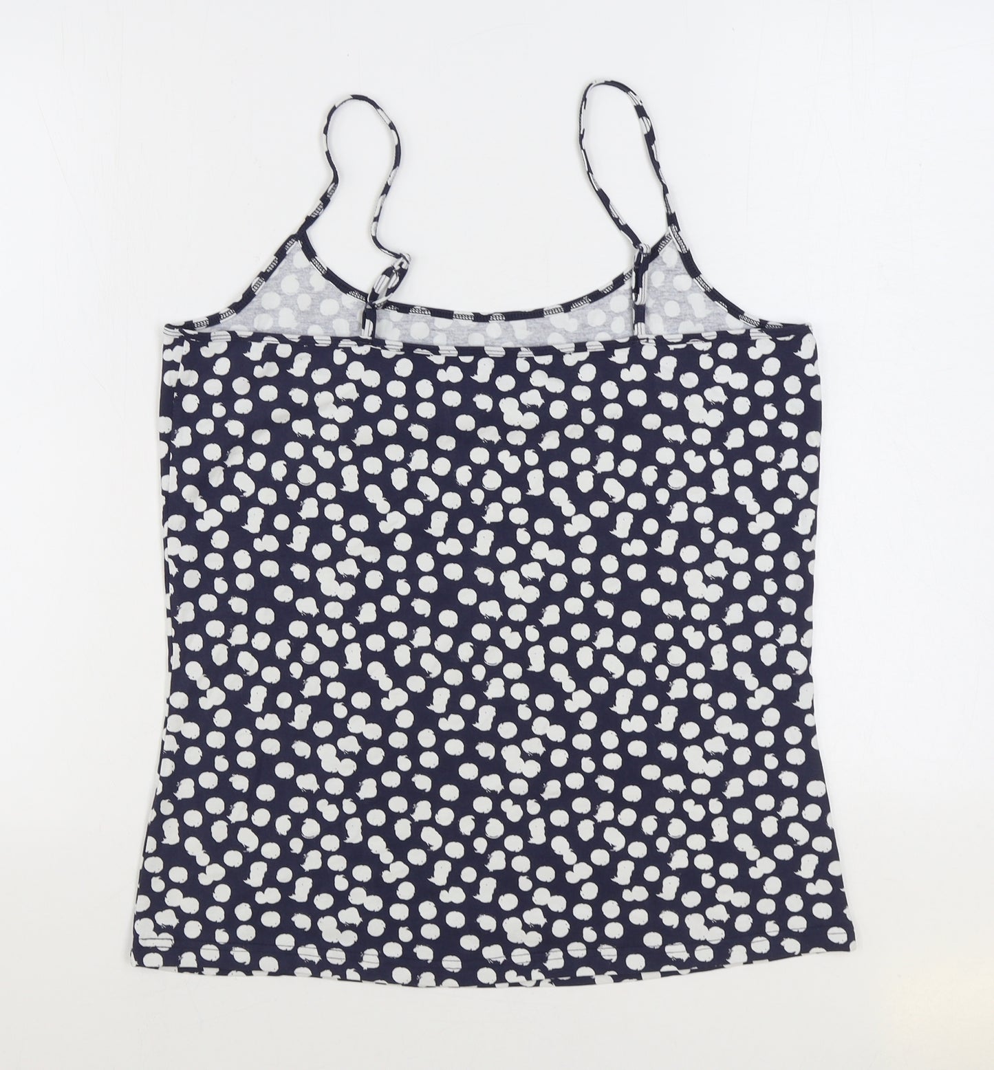 Matalan Womens Blue Polka Dot Cotton Camisole Tank Size 18 Square Neck