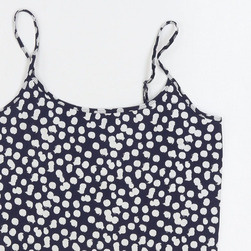 Matalan Womens Blue Polka Dot Cotton Camisole Tank Size 18 Square Neck