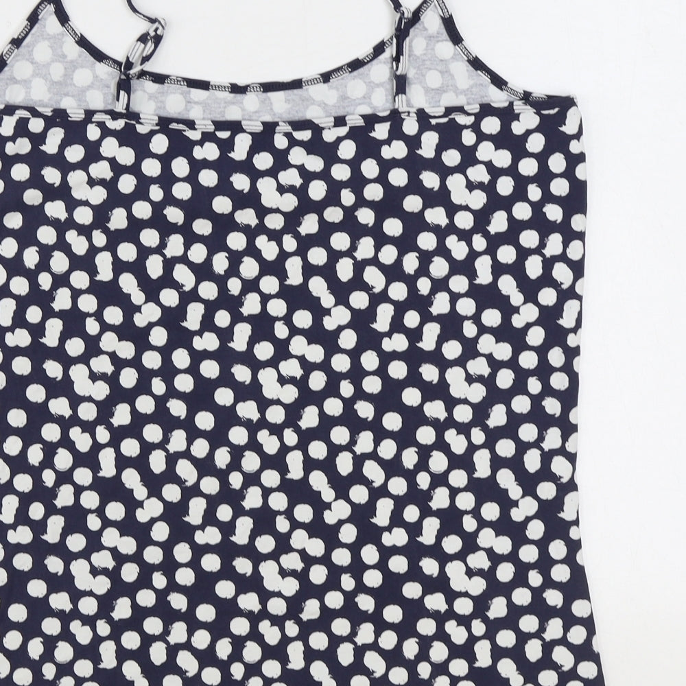 Matalan Womens Blue Polka Dot Cotton Camisole Tank Size 18 Square Neck