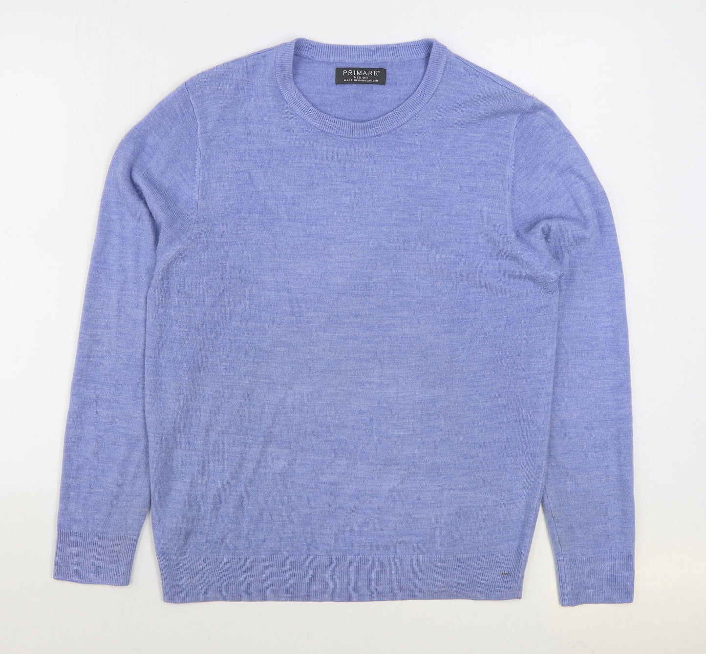Primark Mens Blue Round Neck Acrylic Pullover Jumper Size M
