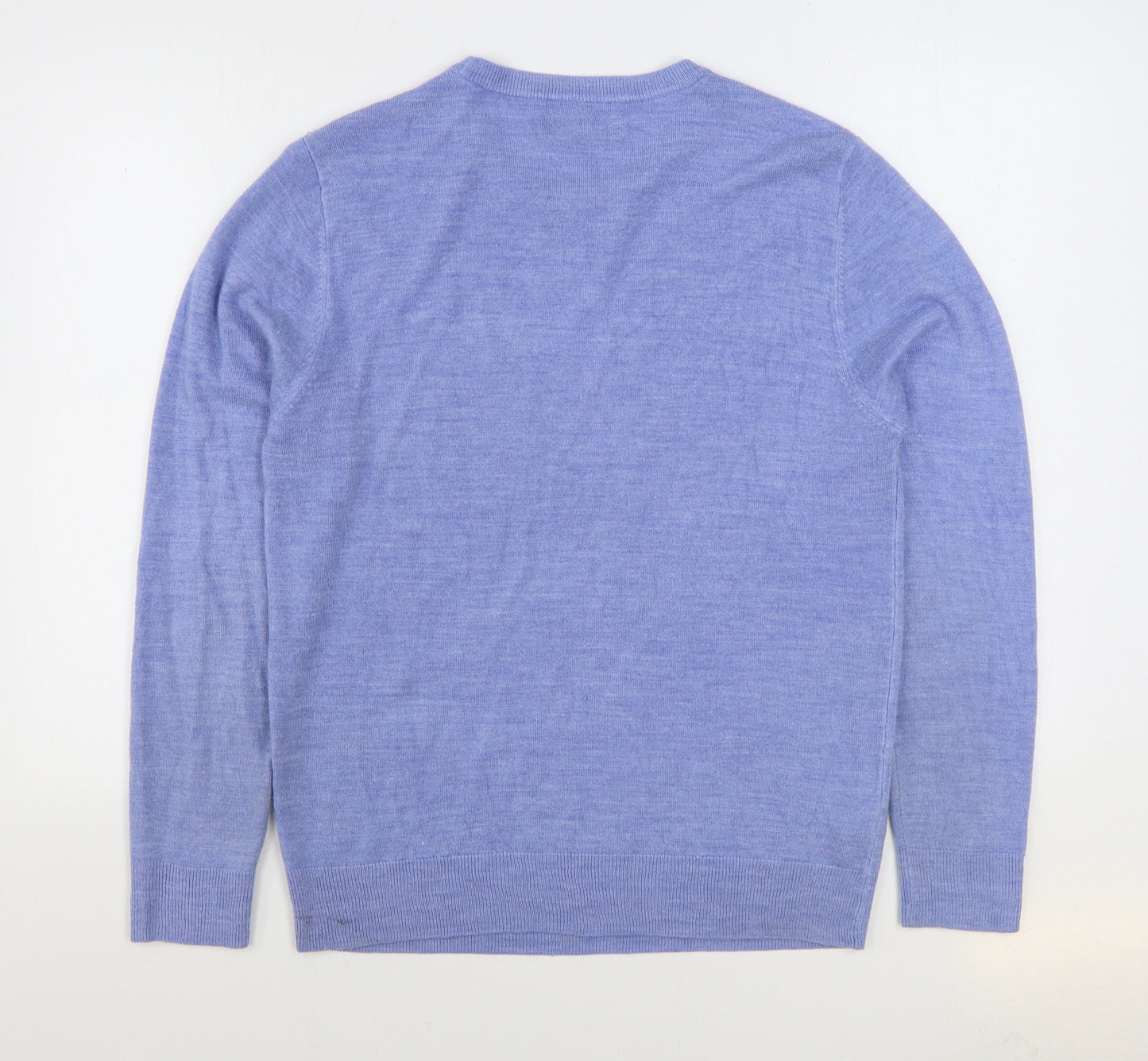 Primark Mens Blue Round Neck Acrylic Pullover Jumper Size M