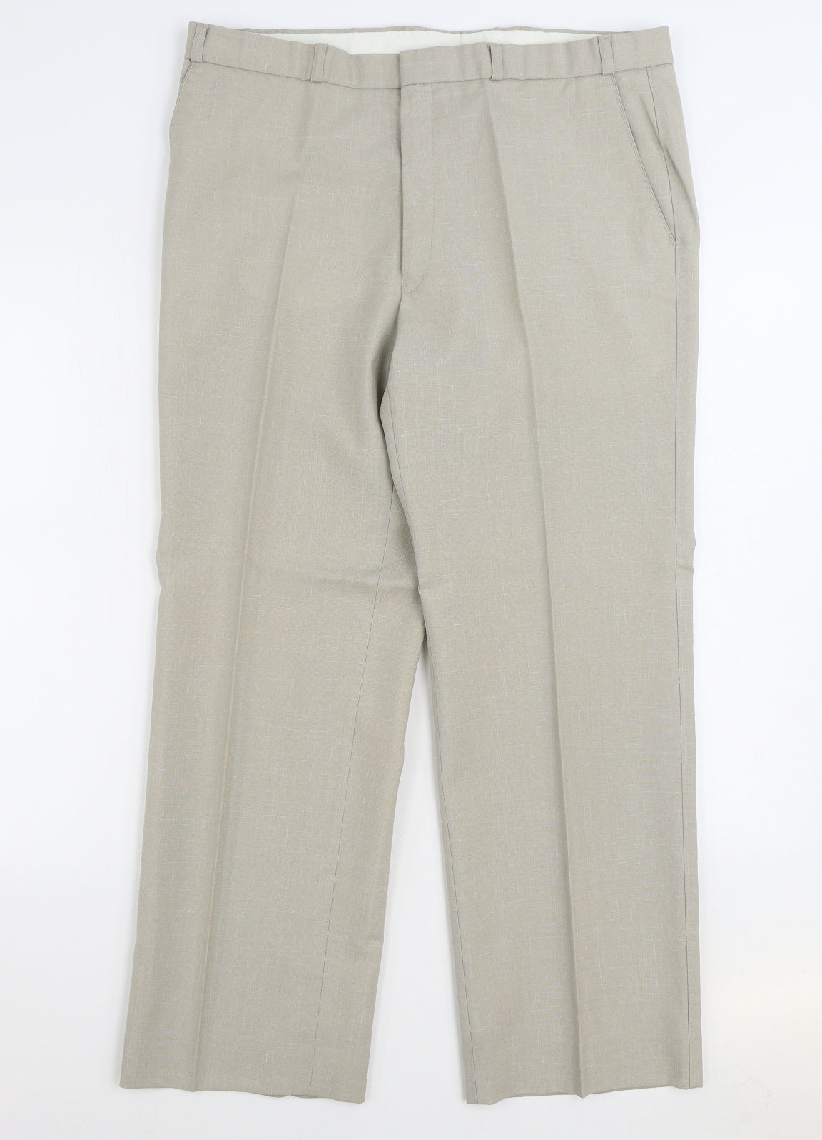 St Michael Mens Beige Polyester Trousers Size 36 in L29 in Regular Zip
