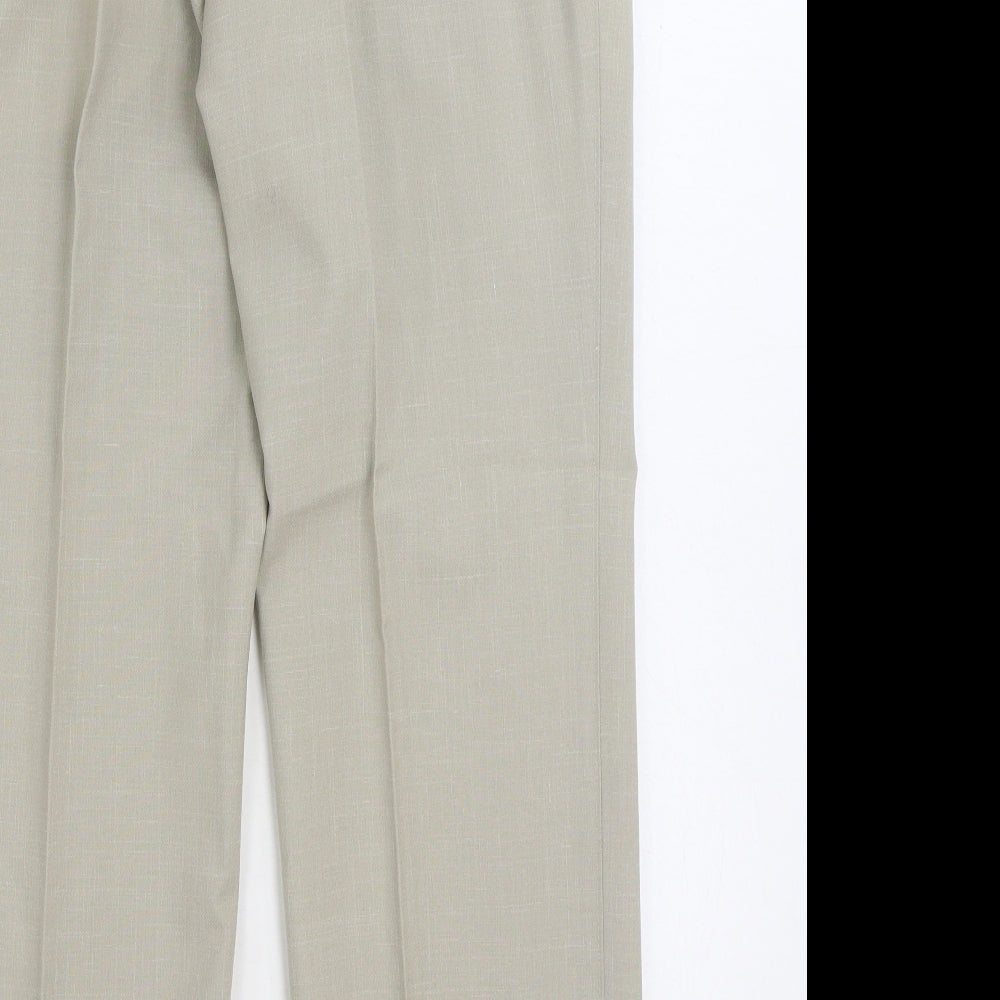 St Michael Mens Beige Polyester Trousers Size 36 in L29 in Regular Zip