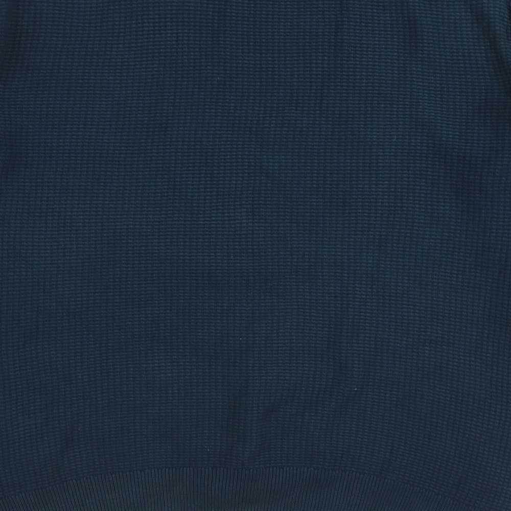 George Mens Blue Round Neck Cotton Pullover Jumper Size M