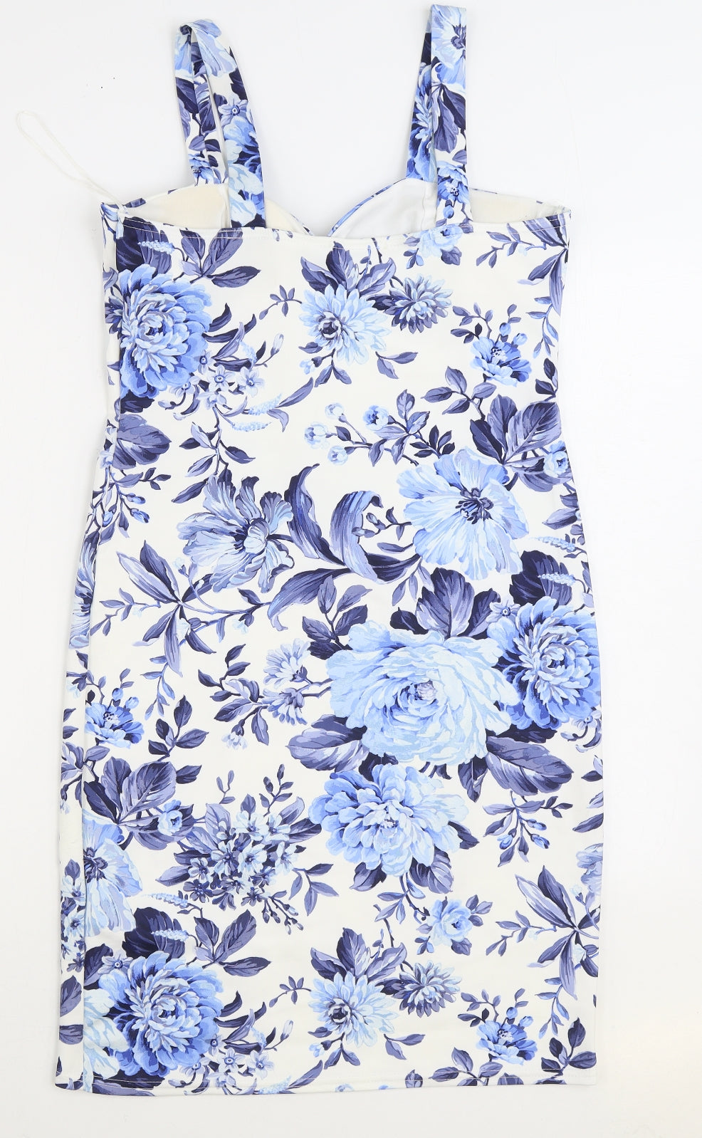 Cameo Rose Womens Blue Floral Polyester Sheath Size 16 Sweetheart Pullover