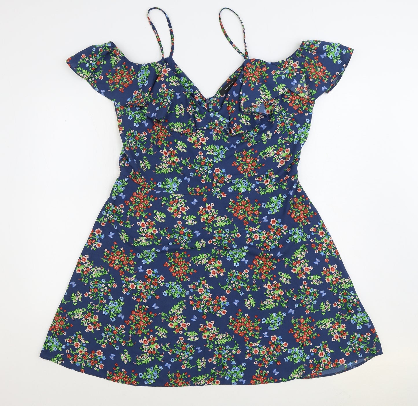 Atmosphere Womens Multicoloured Floral Polyester A-Line Size 20 V-Neck Zip