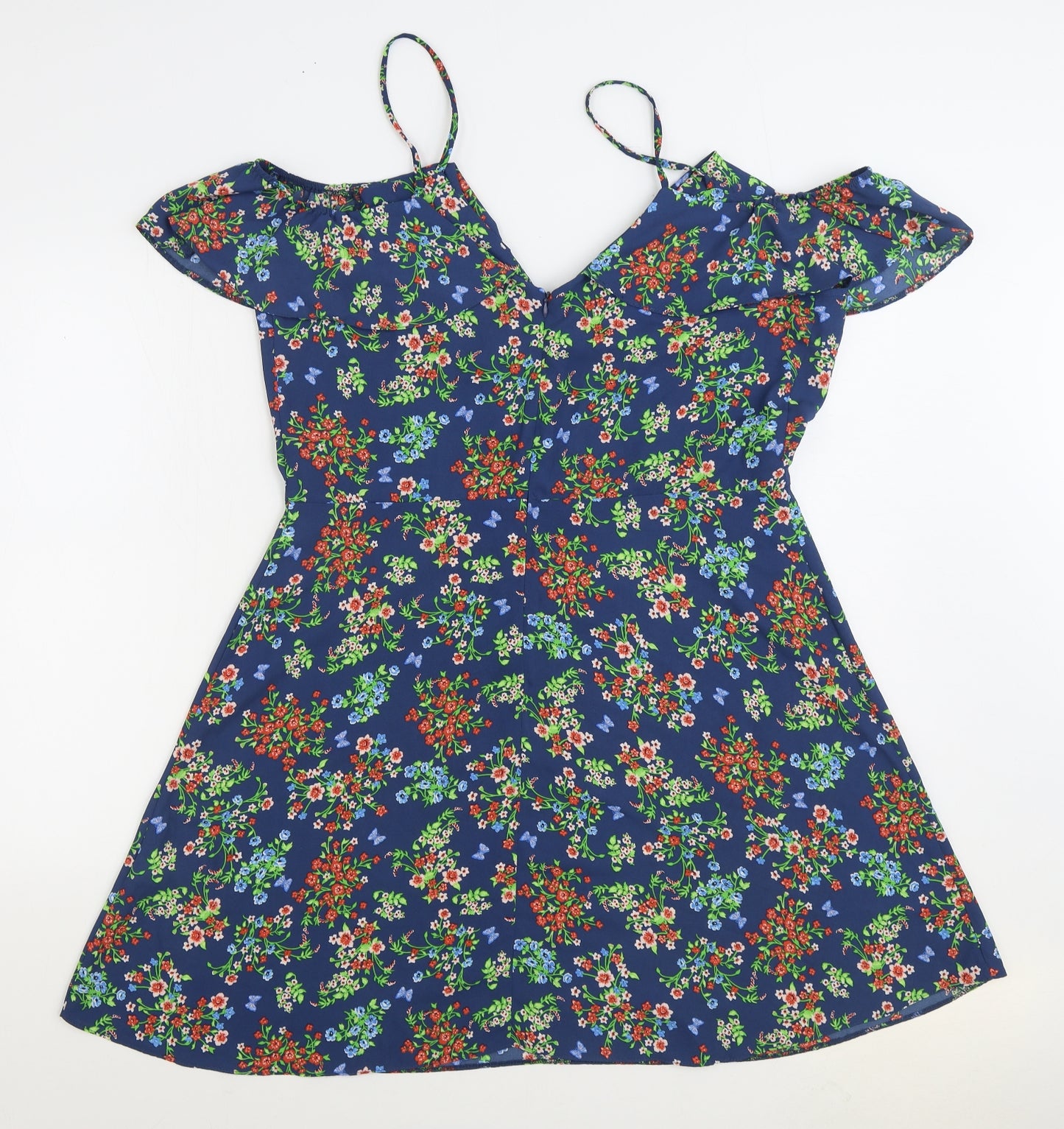 Atmosphere Womens Multicoloured Floral Polyester A-Line Size 20 V-Neck Zip