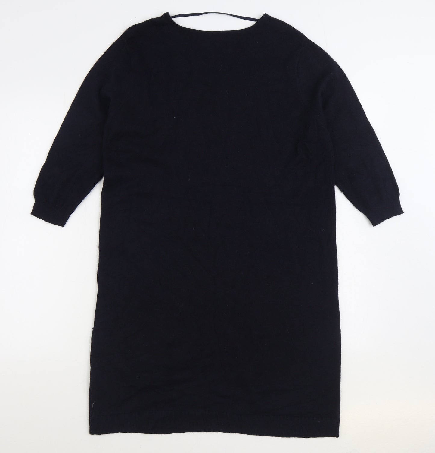 Atmosphere Womens Black Viscose Jumper Dress Size 14 Boat Neck Pullover