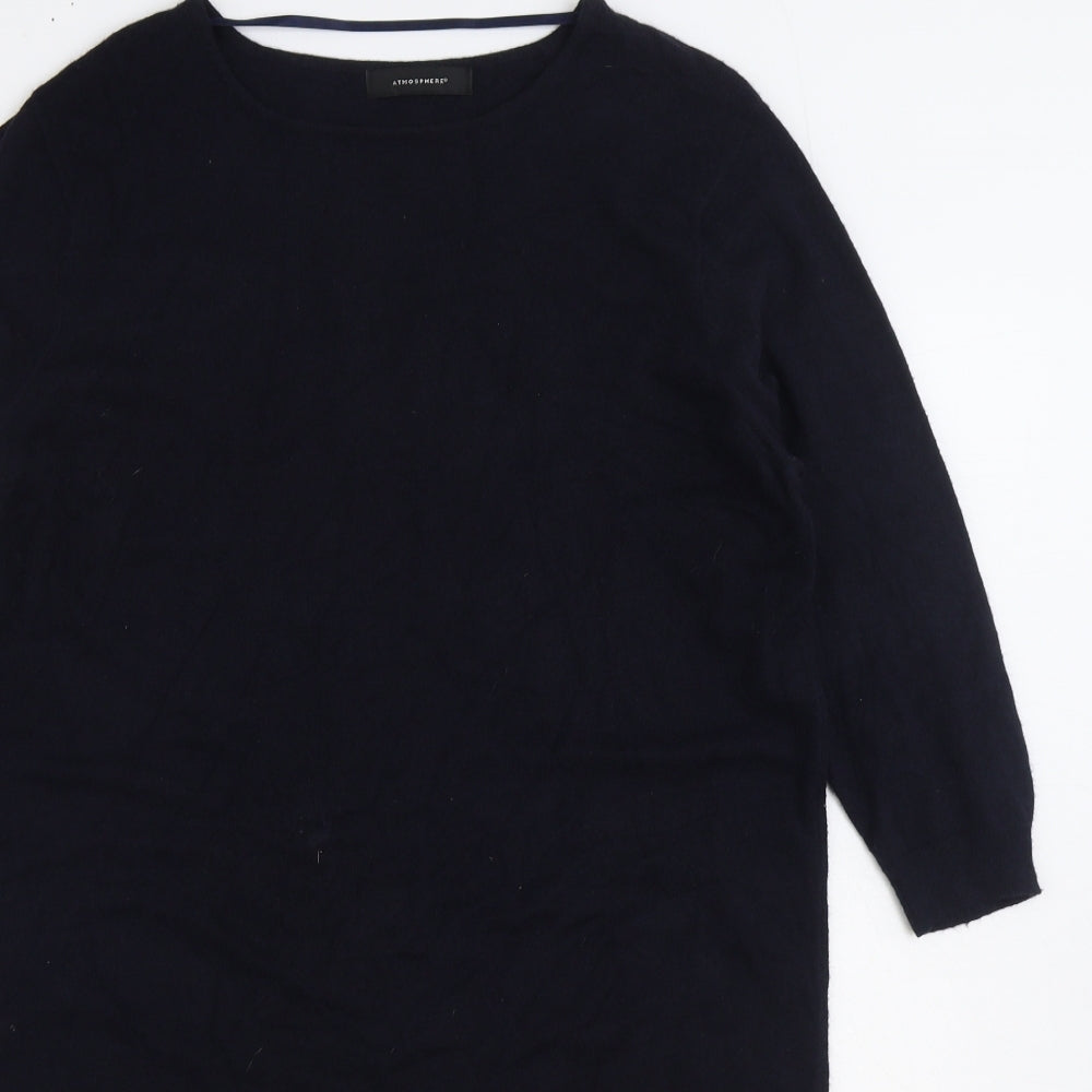 Atmosphere Womens Black Viscose Jumper Dress Size 14 Boat Neck Pullover
