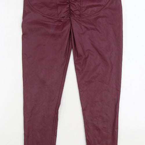 Preworn Womens Purple Polyurethane Jegging Trousers Size XL L28 in Regular - Ruched