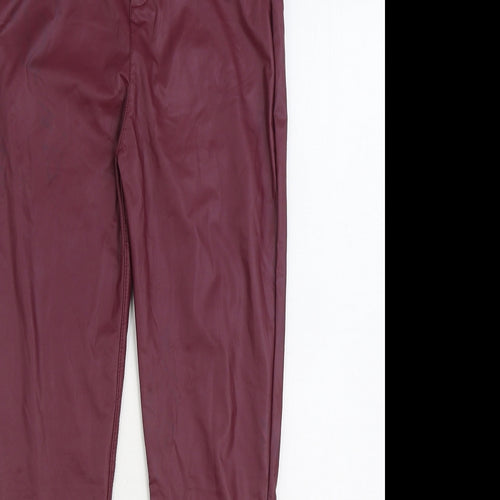 Preworn Womens Purple Polyurethane Jegging Trousers Size XL L28 in Regular - Ruched
