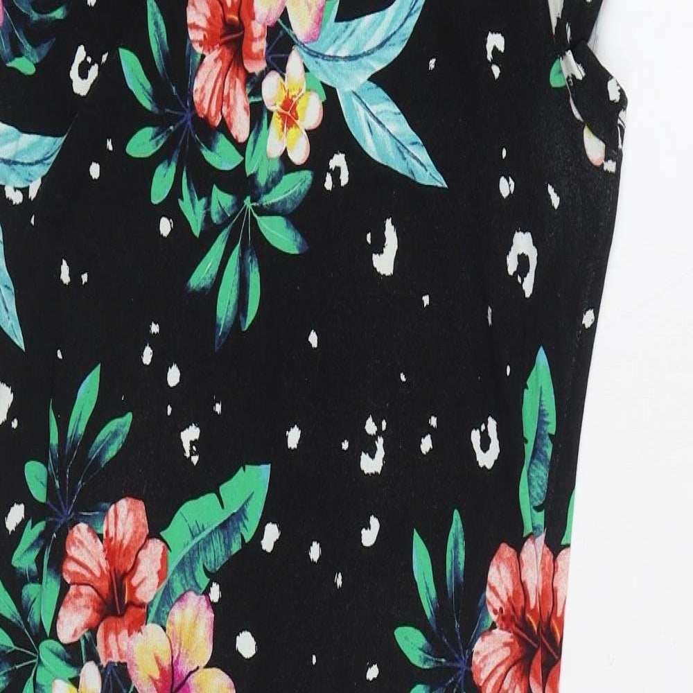 Atmosphere Womens Multicoloured Floral Cotton T-Shirt Dress Size 16 Scoop Neck Pullover