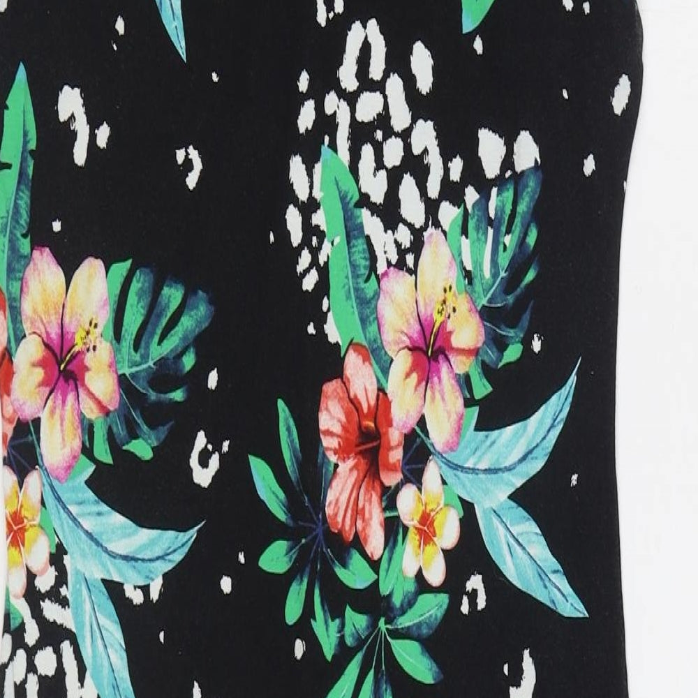 Atmosphere Womens Multicoloured Floral Cotton T-Shirt Dress Size 16 Scoop Neck Pullover