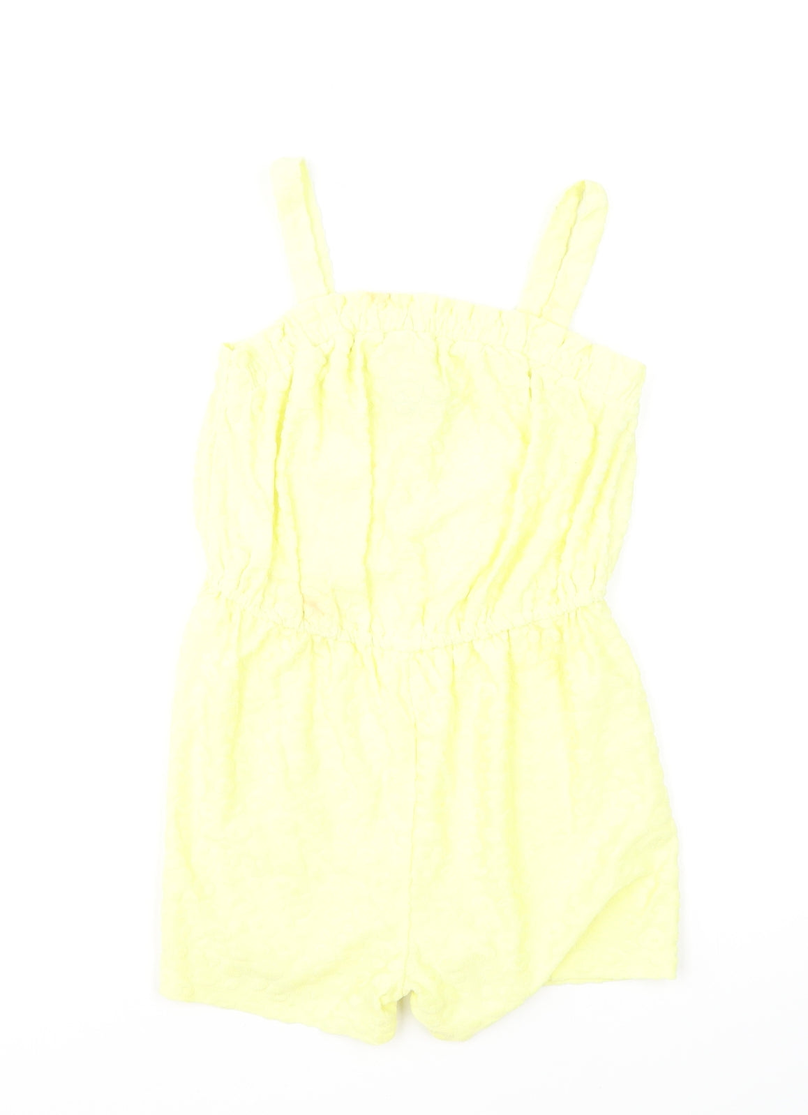 Matalan Girls Yellow Animal Print Polyester Playsuit One-Piece Size 8 Years Pullover