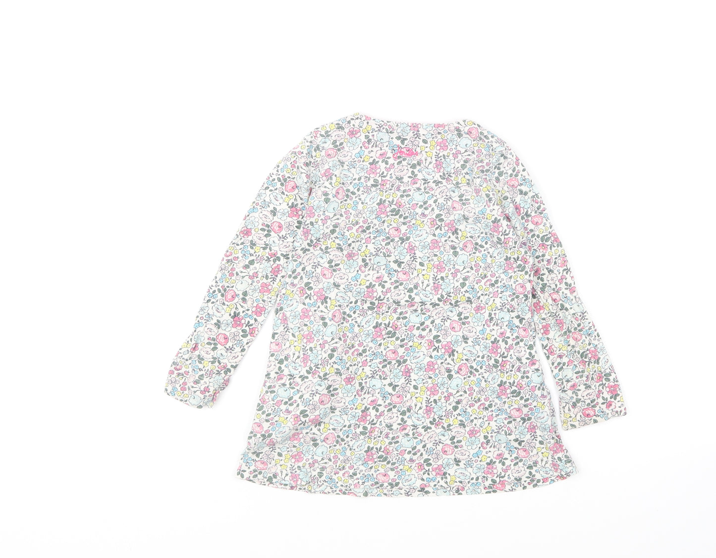 Joules Girls Multicoloured Floral Cotton A-Line Size 3 Years Round Neck Pullover