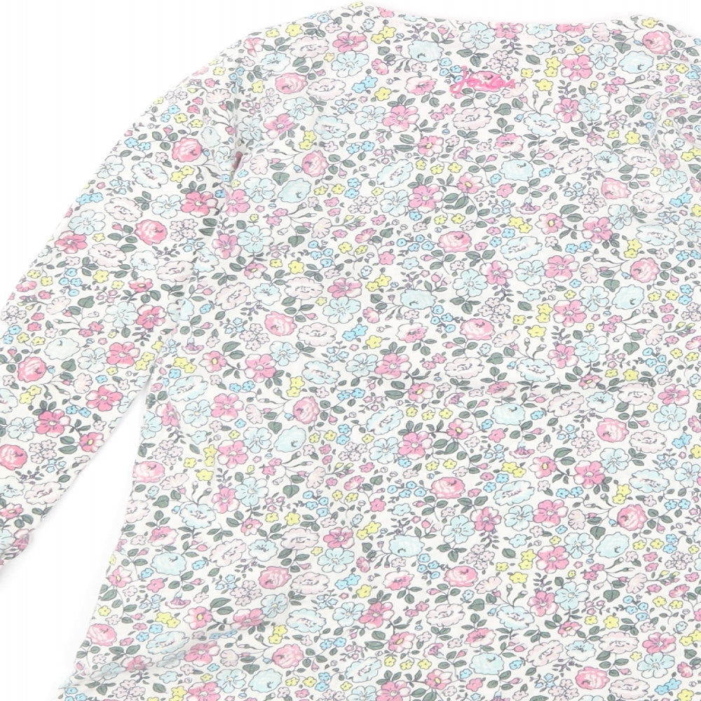 Joules Girls Multicoloured Floral Cotton A-Line Size 3 Years Round Neck Pullover