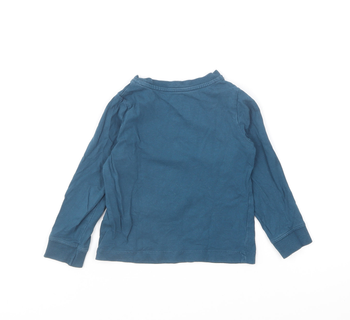TU Boys Blue Cotton Basic T-Shirt Size 2-3 Years Round Neck Pullover - B Is For Bear