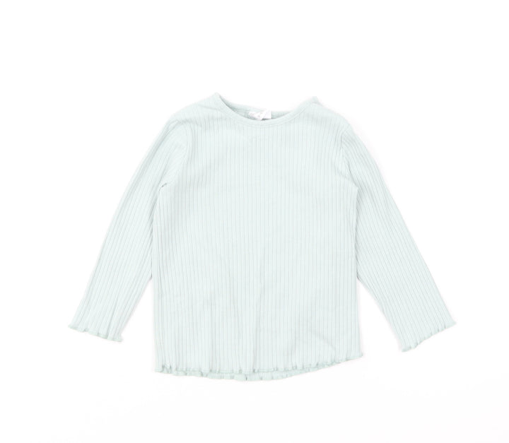 F&F Girls Green Cotton Pullover Jumper Size 6-9 Months Pullover - Lettuce Hem