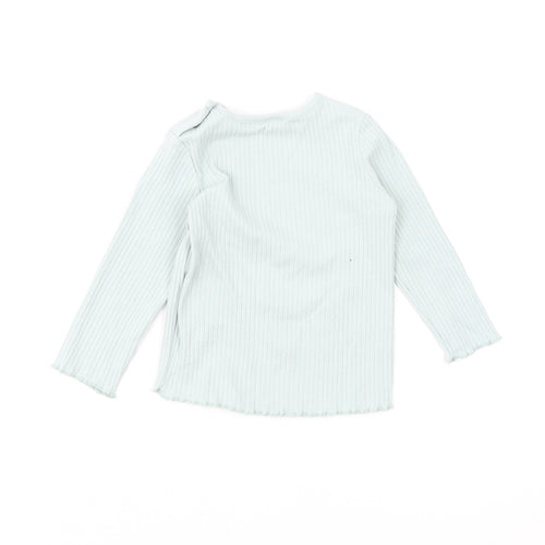 F&F Girls Green Cotton Pullover Jumper Size 6-9 Months Pullover - Lettuce Hem