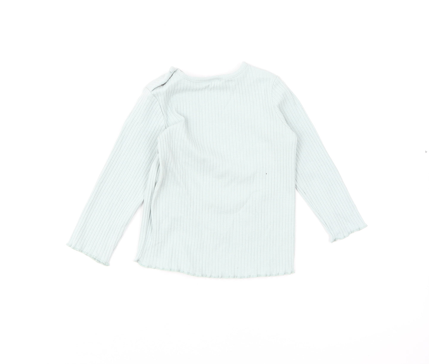 F&F Girls Green Cotton Pullover Jumper Size 6-9 Months Pullover - Lettuce Hem