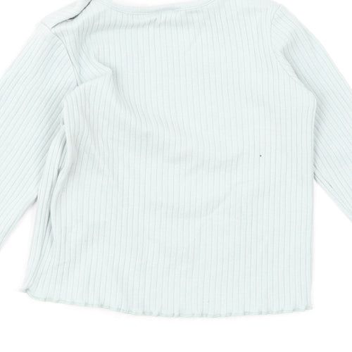 F&F Girls Green Cotton Pullover Jumper Size 6-9 Months Pullover - Lettuce Hem