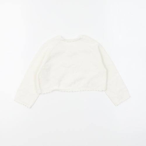 George Baby Ivory Cotton Cardigan Jumper Size 9-12 Months Button
