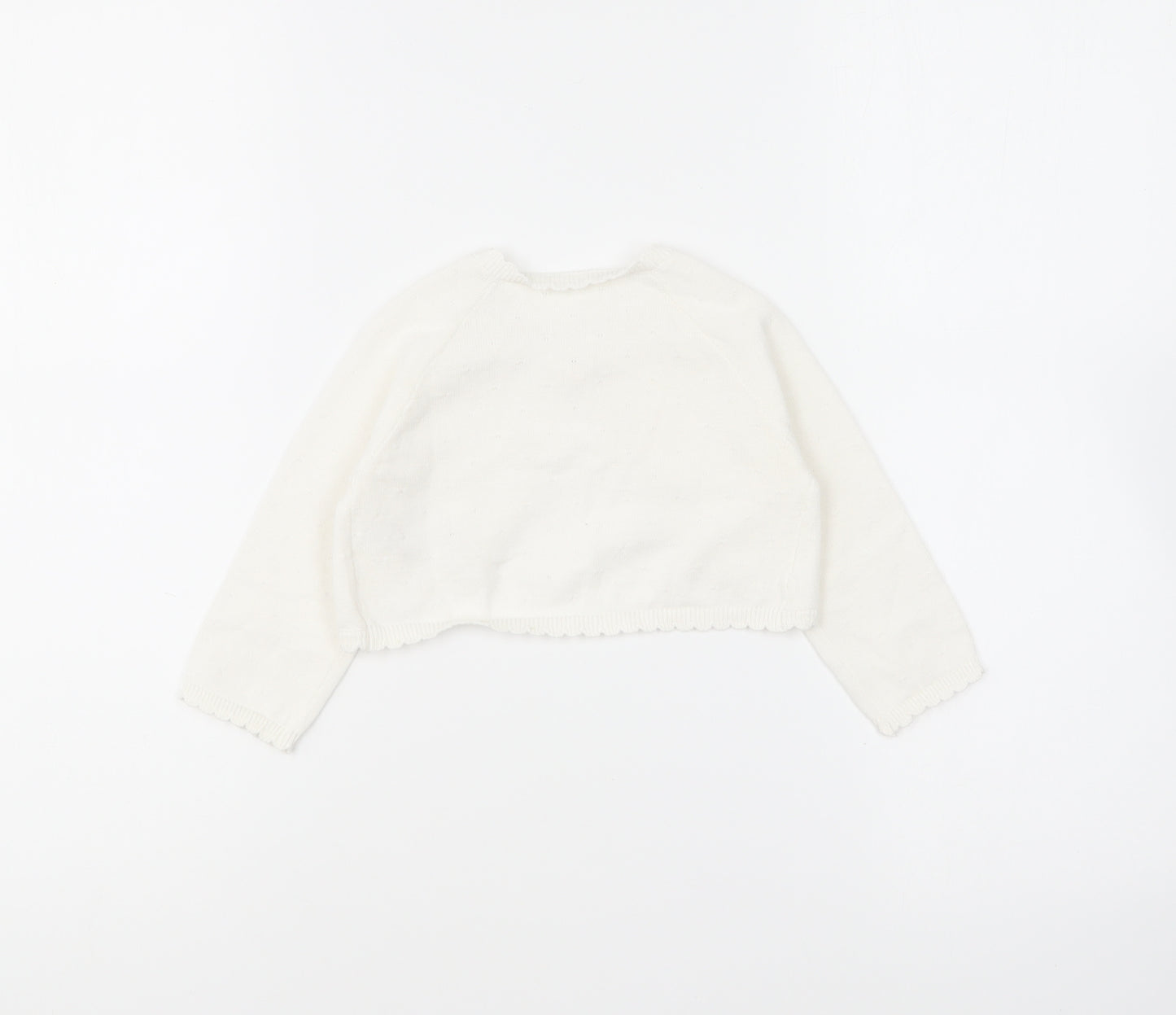 George Baby Ivory Cotton Cardigan Jumper Size 9-12 Months Button