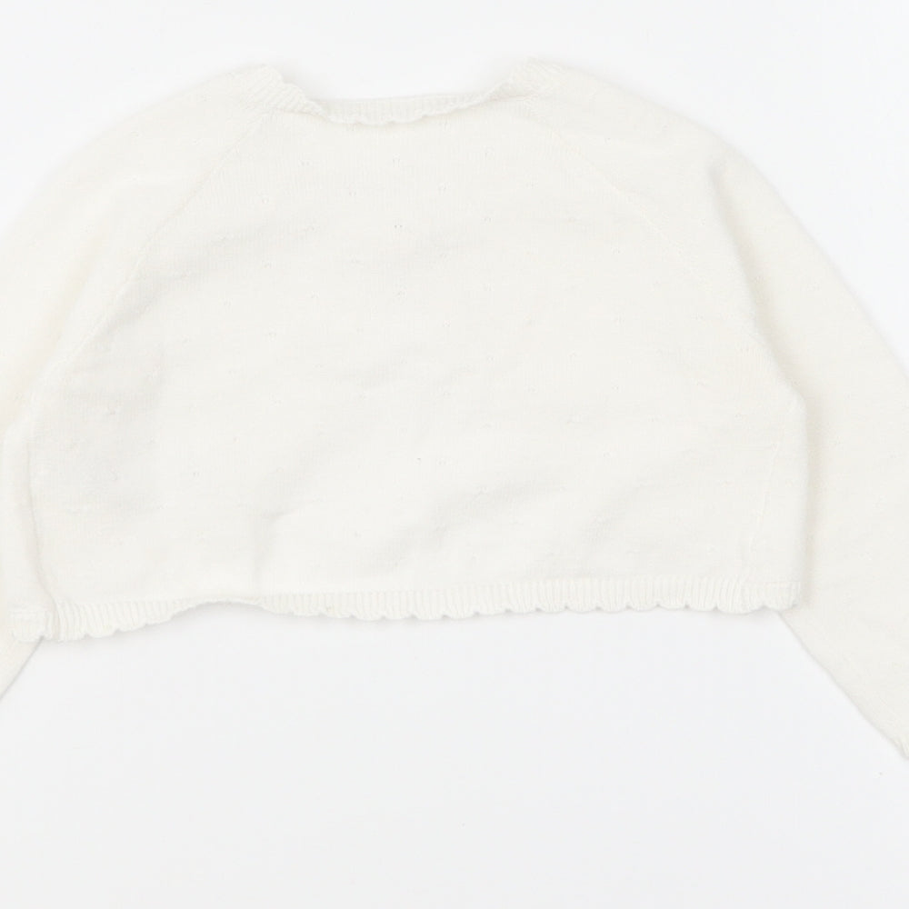George Baby Ivory Cotton Cardigan Jumper Size 9-12 Months Button