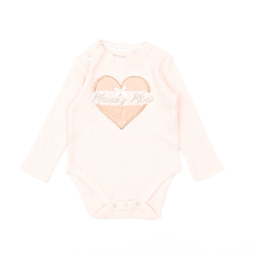 River Island Girls Pink Cotton Babygrow One-Piece Size 9-12 Months Snap - Mama's Mini
