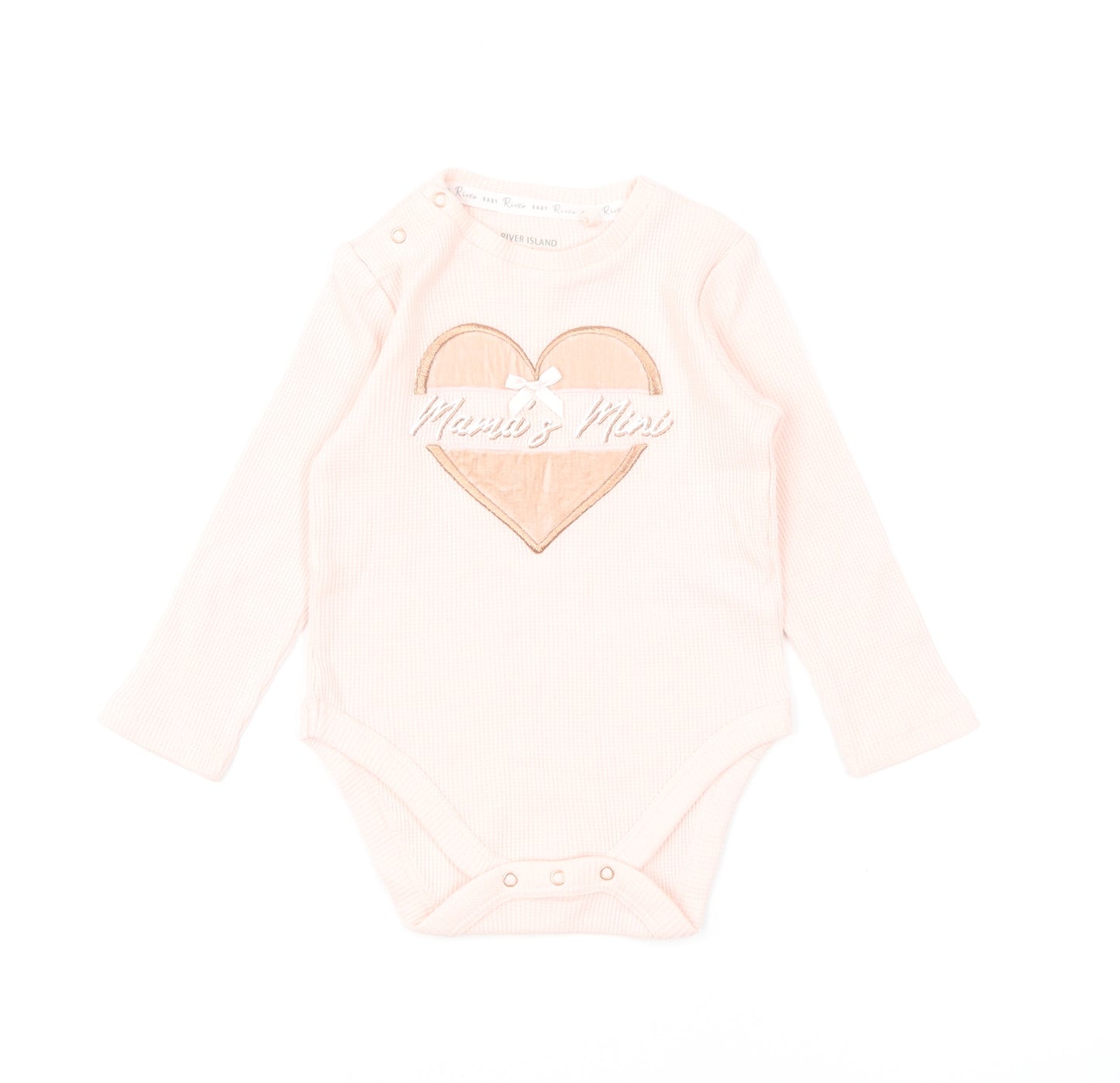River Island Girls Pink Cotton Babygrow One-Piece Size 9-12 Months Snap - Mama's Mini