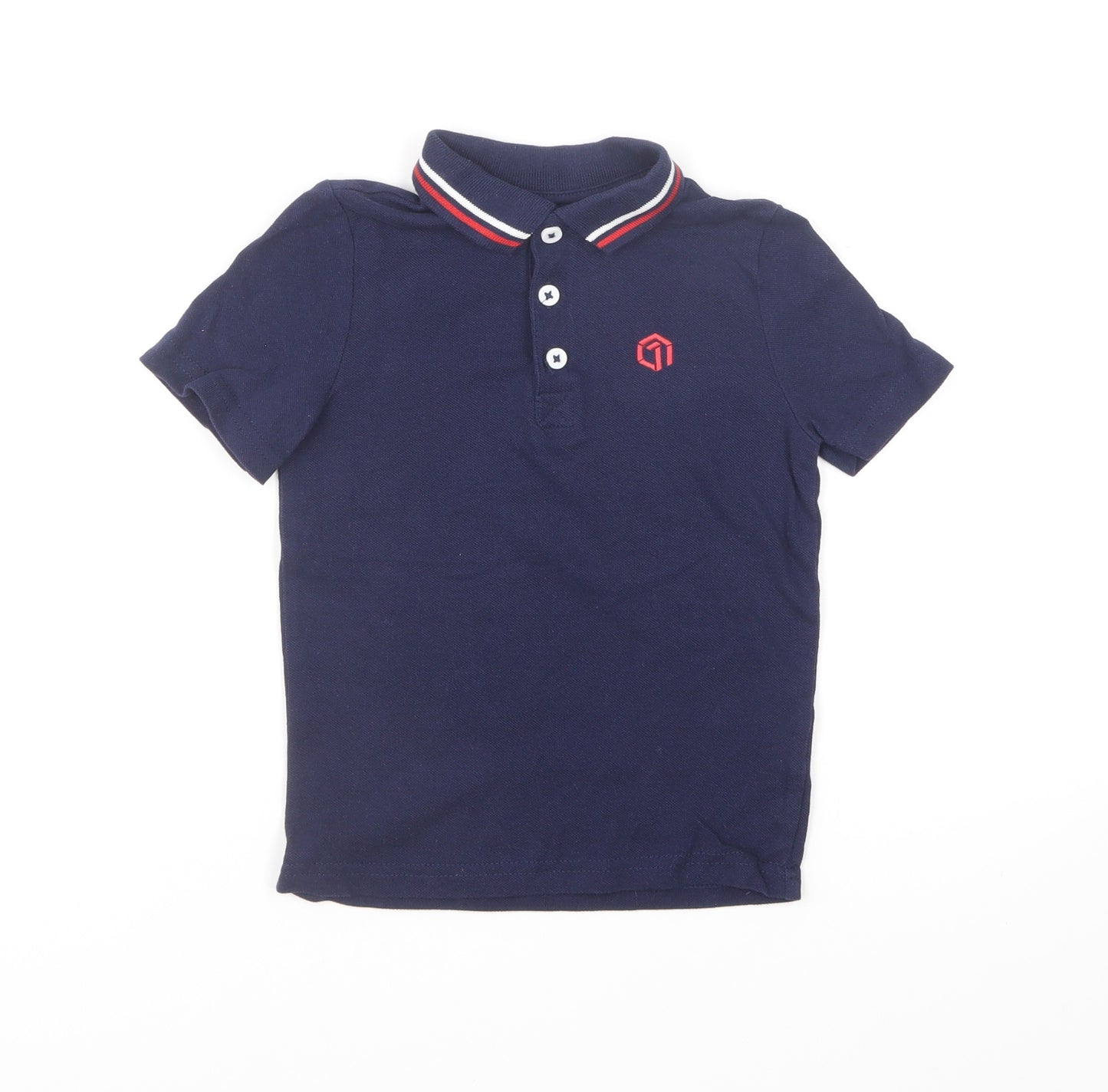 F&F Boys Black Cotton Basic Polo Size 2-3 Years Collared Pullover