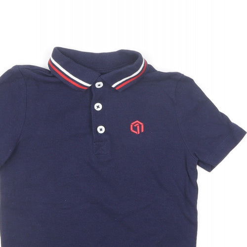 F&F Boys Black Cotton Basic Polo Size 2-3 Years Collared Pullover