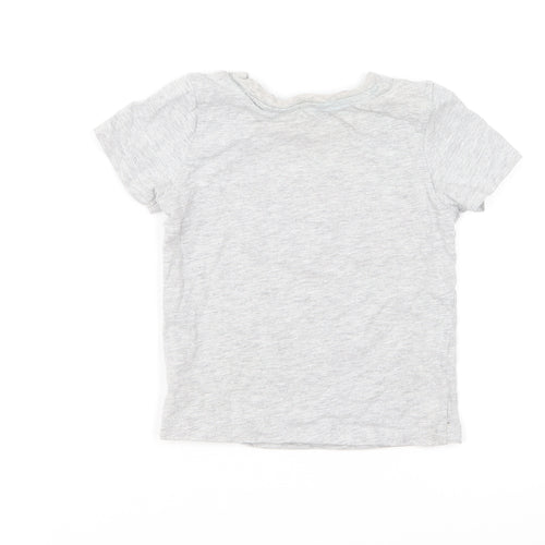 Primark Boys Grey Cotton Basic T-Shirt Size 2-3 Years Round Neck Pullover - Awesome