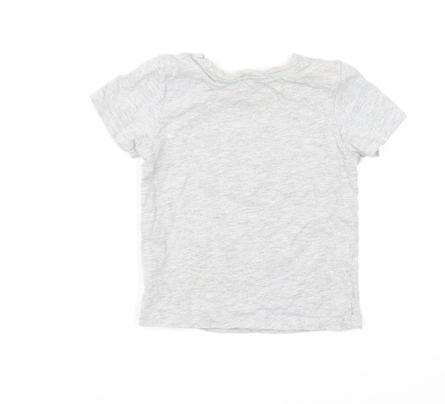 Primark Boys Grey Cotton Basic T-Shirt Size 2-3 Years Round Neck Pullover - Awesome