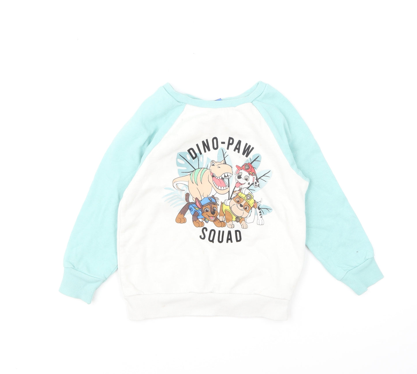 George Boys White Cotton Pullover Sweatshirt Size 3-4 Years Pullover - Paw Patrol