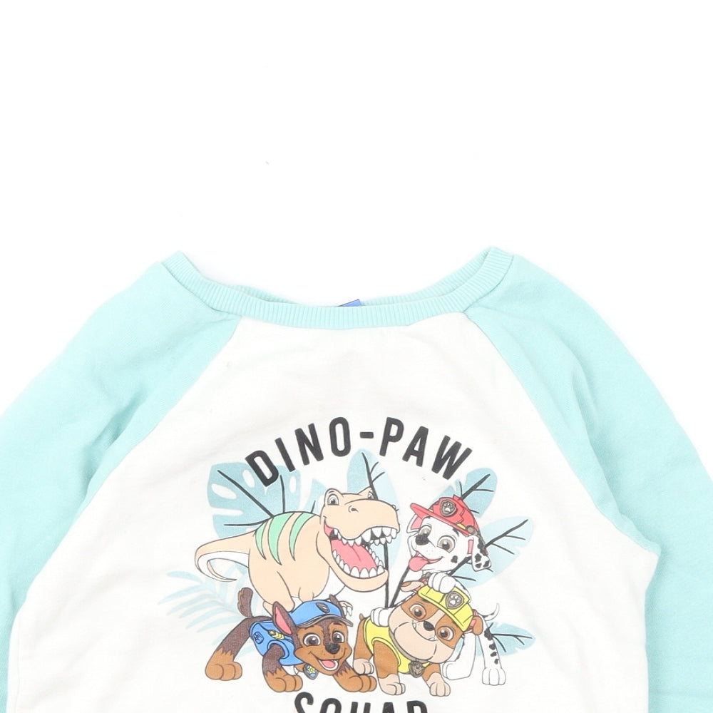 George Boys White Cotton Pullover Sweatshirt Size 3-4 Years Pullover - Paw Patrol