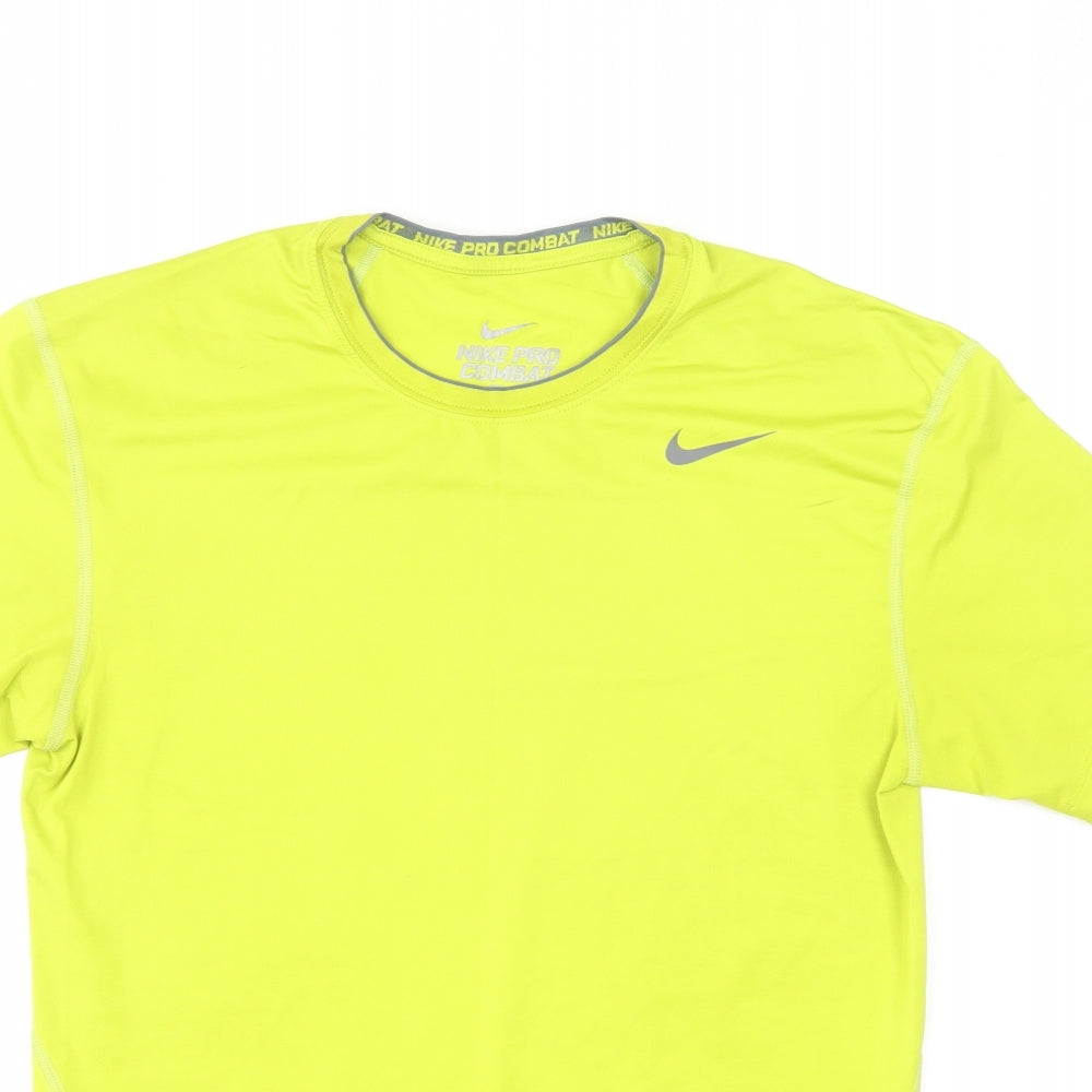 Nike Mens Green Polyester Basic T-Shirt Size XL Round Neck Pullover