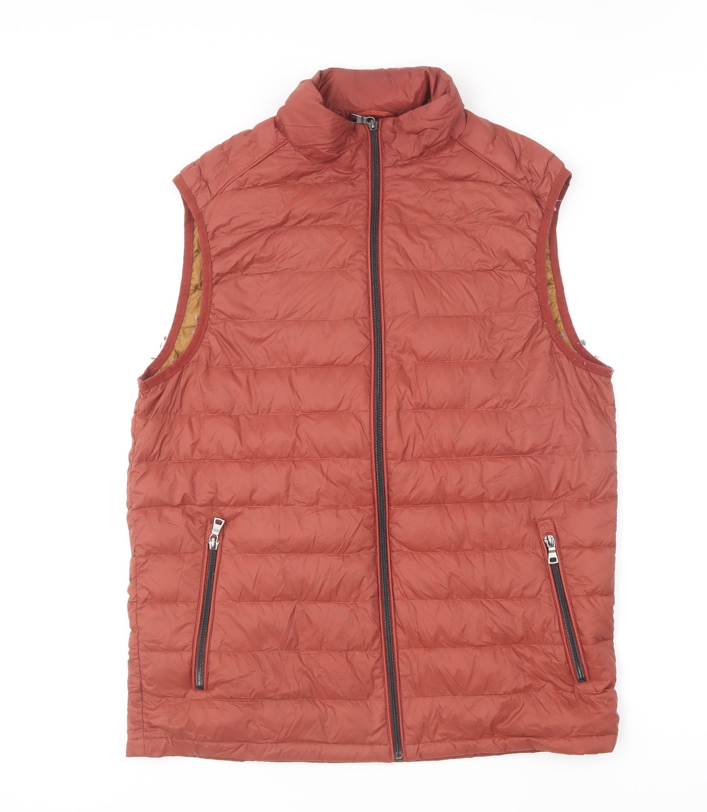 Marks and Spencer Mens Brown Gilet Coat Size L Zip