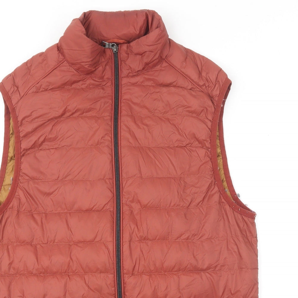 Marks and Spencer Mens Brown Gilet Coat Size L Zip