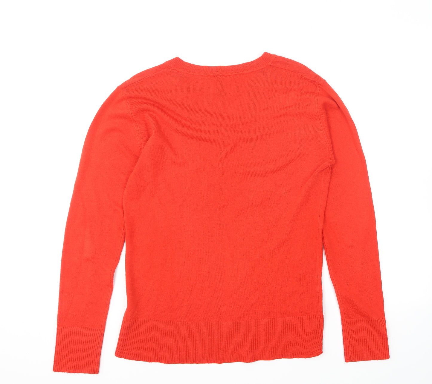 Primark Womens Red V-Neck Acrylic Pullover Jumper Size 14