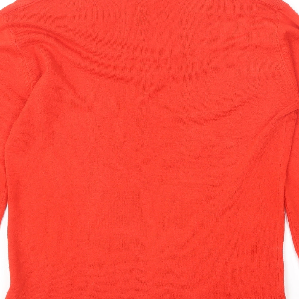 Primark Womens Red V-Neck Acrylic Pullover Jumper Size 14
