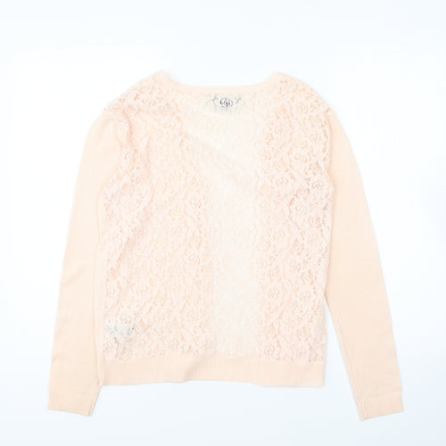 Atmosphere Womens Pink V-Neck Acrylic Cardigan Jumper Size S