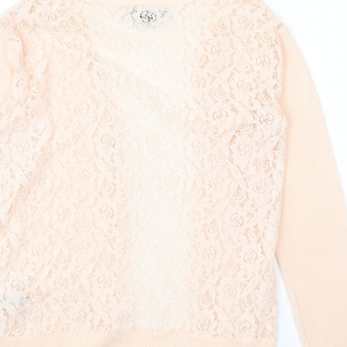 Atmosphere Womens Pink V-Neck Acrylic Cardigan Jumper Size S