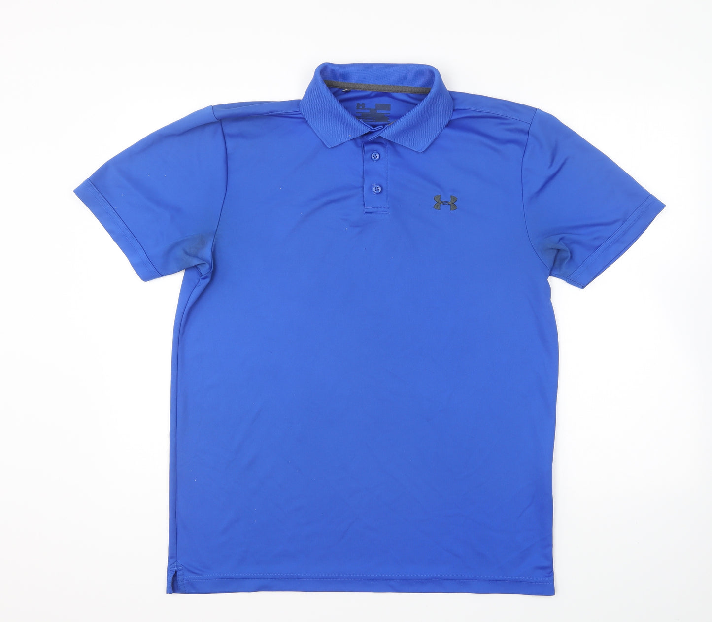 Under armour Mens Blue Polyester Polo Size L Collared Pullover