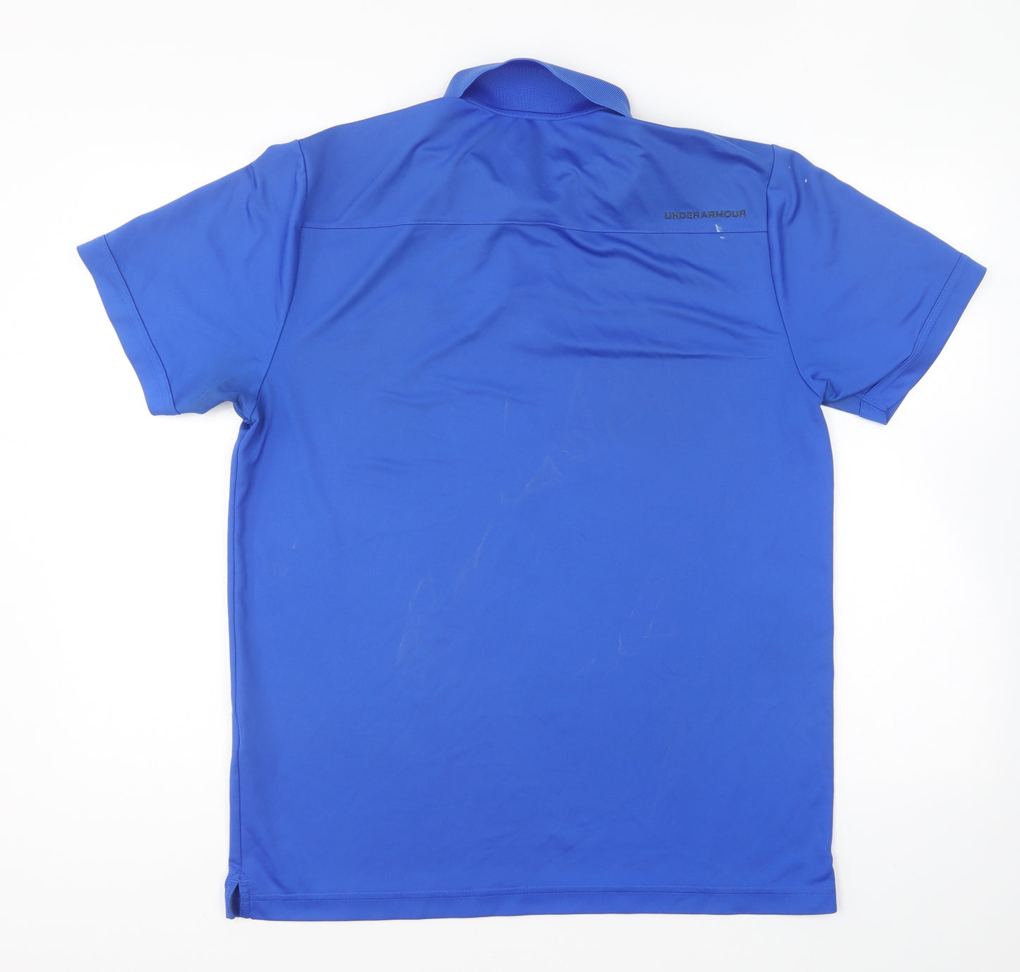 Under armour Mens Blue Polyester Polo Size L Collared Pullover