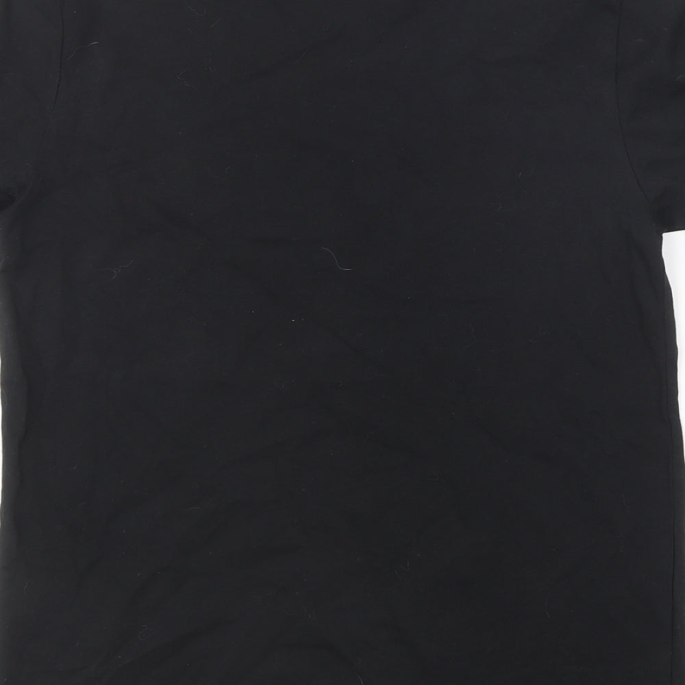 adidas Boys Black Cotton Basic T-Shirt Size 12-13 Years Round Neck Pullover